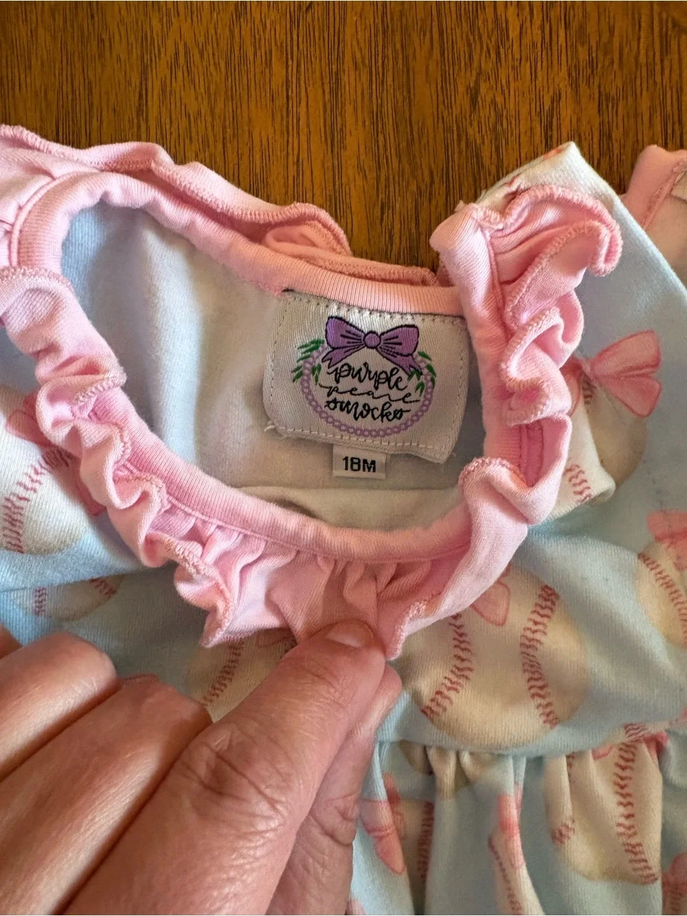 Pink Ruffle Diaper Cover & Light Blue Bow-Print Top Set
